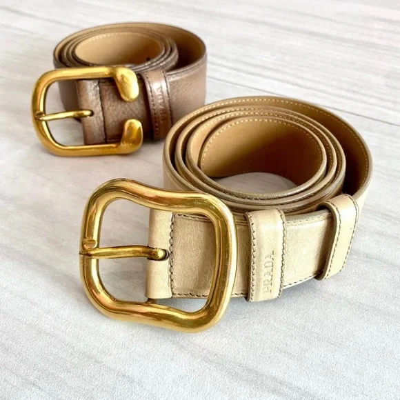 Gorgeous Prada ivory leather with gold tone buckle. Size 80 display picture 1